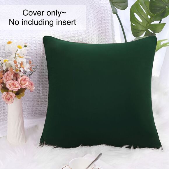 Square Throw Pillow Case Cushion Cover Home Sofa 18" x 18" Dark Green - Picture 5 of 6